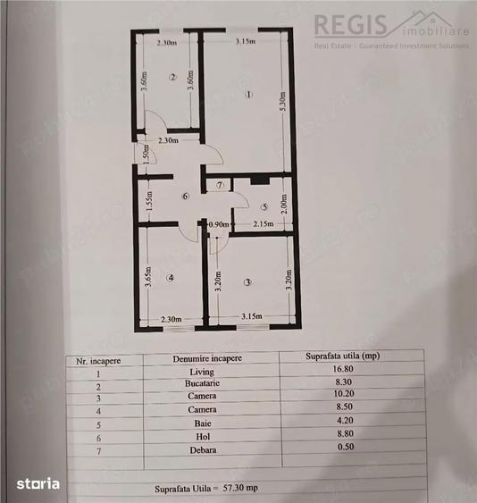 Apartament cu 3 camere decomandat în Scriitorilor