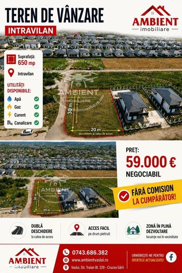 Teren de 650 mp, în Central