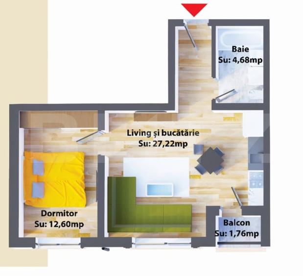 Apartament cu 2 camere decomandat în Periferie