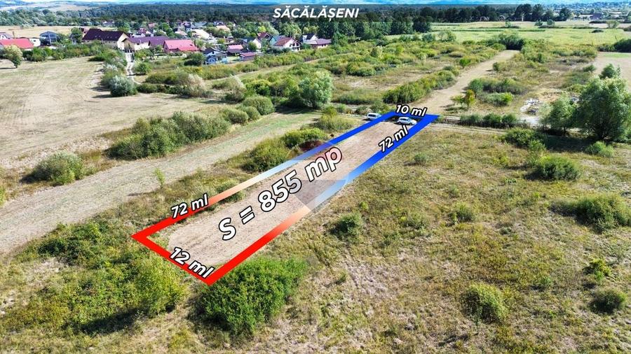 Teren Construcții intravilan de 855 mp, în Săcălășeni