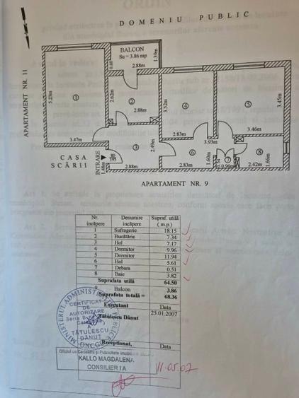 Apartament cu 3 camere decomandat, mobilat în Broșteni