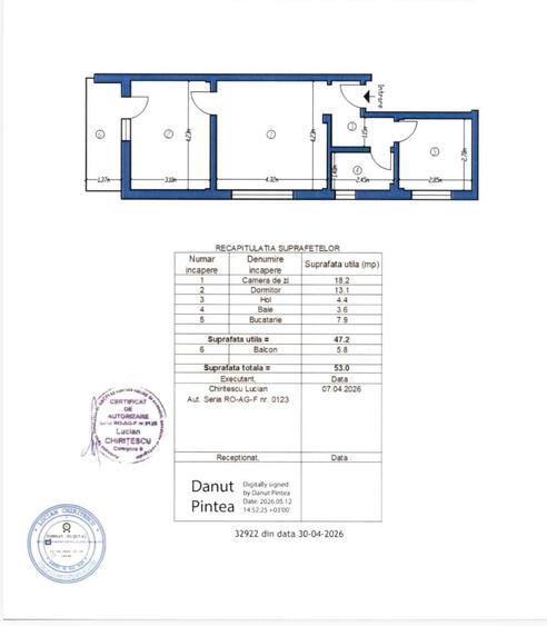 Apartament cu 2 camere semidecomandat în Big-Bascov