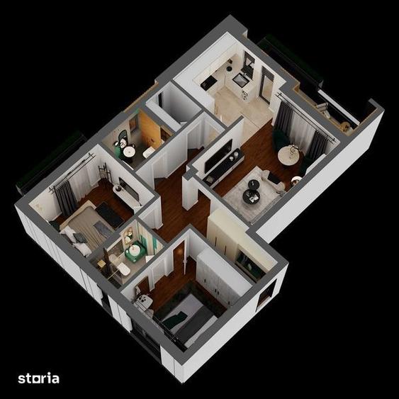 Apartament cu 3 camere în Gării
