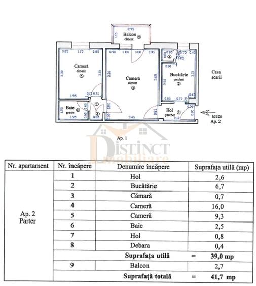 Apartament cu 2 camere semidecomandat în Griviței