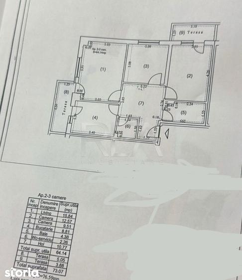 Apartament cu 3 camere decomandat, mobilat în Rahova