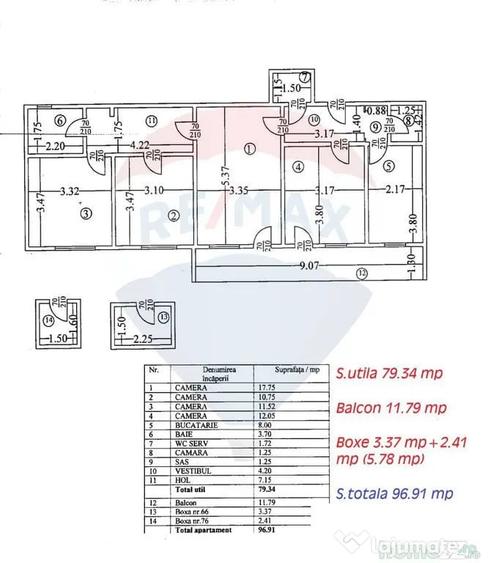 Apartament cu 4 camere decomandat în P-ța Unirii