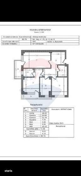 Apartament cu 3 camere în 1 Mai