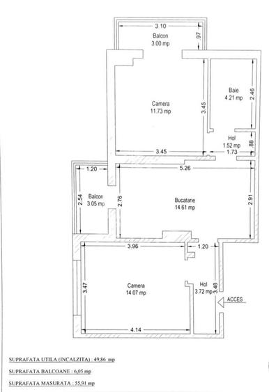 Apartament cu 2 camere decomandat, mobilat în Dorobanților