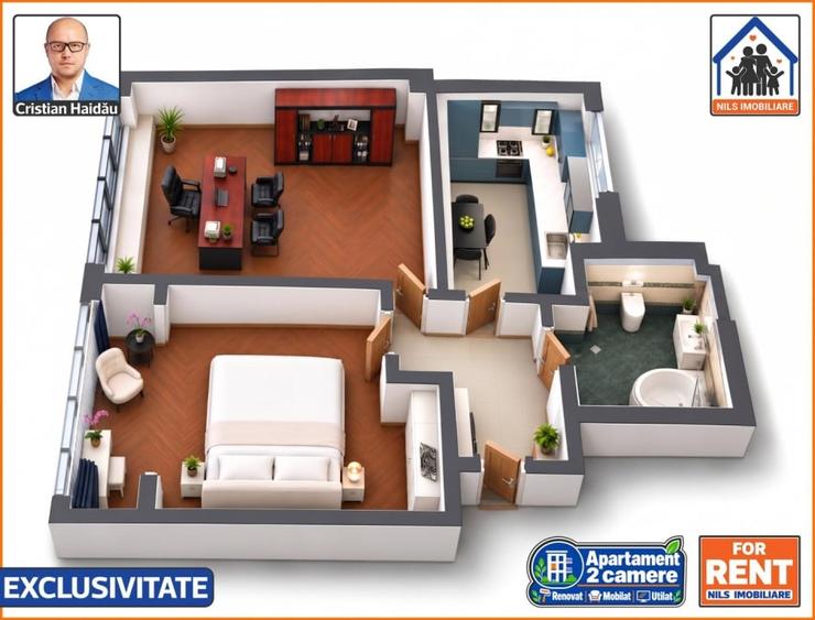 Apartament / Birou | 2 camere | Renovat | Mobilat | Utilat | Tineretul - 8