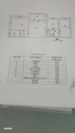 Apartament cu 3 camere în Copou