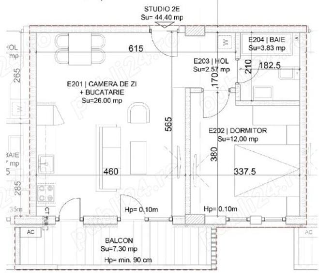 Apartament cu 2 camere semidecomandat în Mamaia-Sat