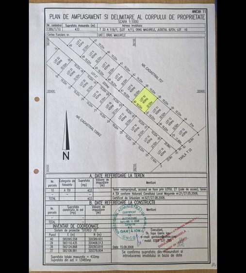 Teren Construcții intravilan de 433 mp, în Sud-Est