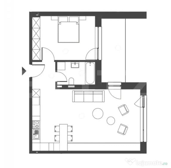 Apartament cu 2 camere semidecomandat în Semicentral