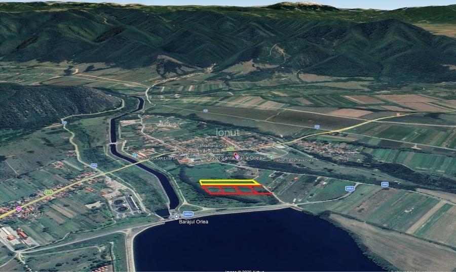 TEREN INTRAVILAN in HATEG, Parcela de 500 m2 cu 5000 de euro langa Baraj la intrare in Santamaria Orlea