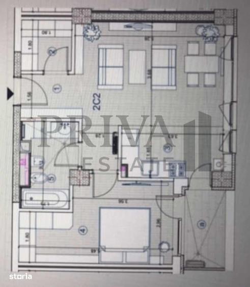 Apartament cu 2 camere, mobilat în Circumvalațiunii