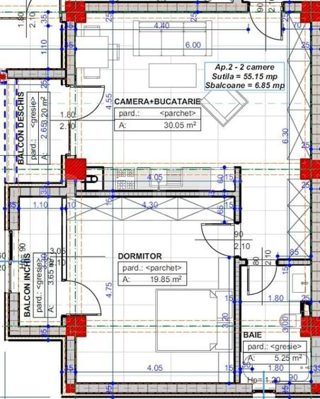Apartament cu 2 camere decomandat în Exterior Est