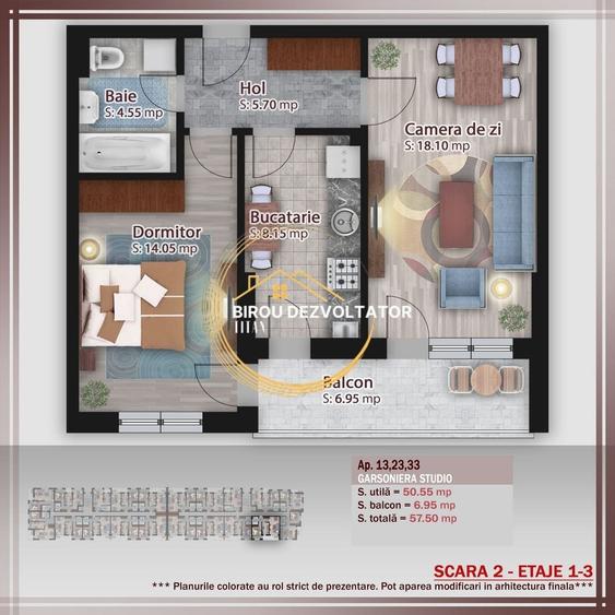 Apartament cu 2 camere decomandat în Theodor Pallady