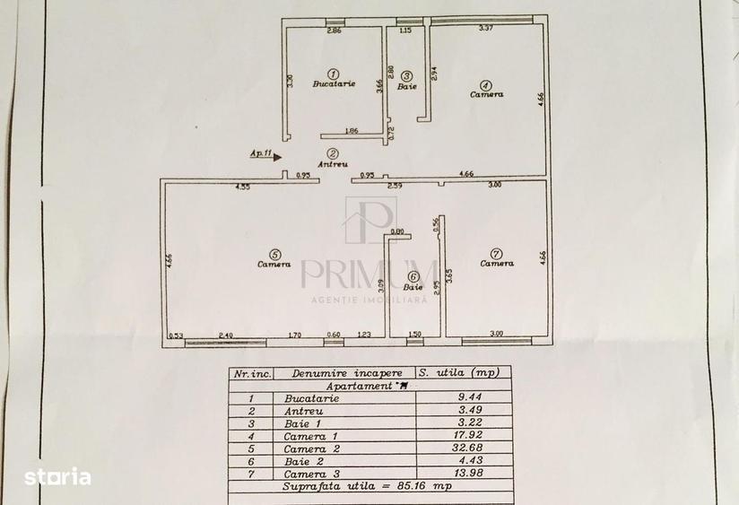 Apartament cu 3 camere decomandat în Dâmbovița