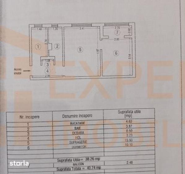 Apartament cu 2 camere semidecomandat, mobilat în Boema