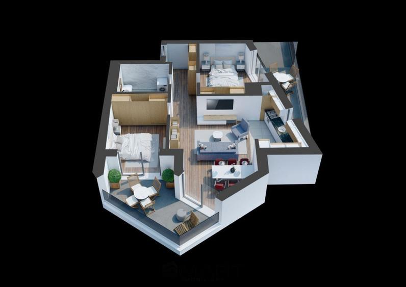 Apartament decomandat 3 camere 70mp Evolution - 6