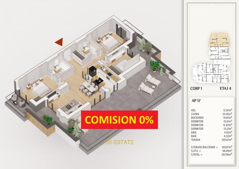 Apartament cu 4 camere decomandat în Theodor Pallady