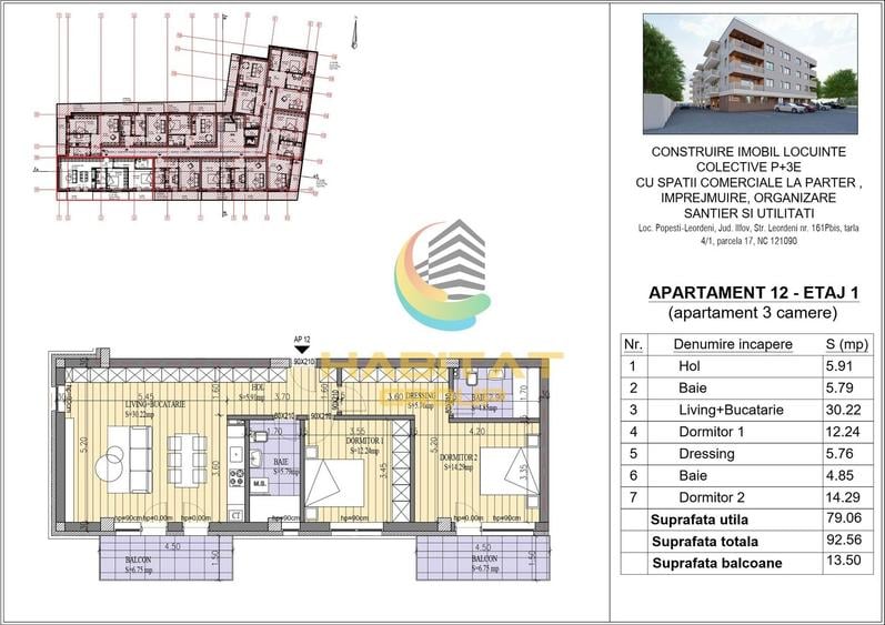 Apartament cu 3 camere decomandat în Central