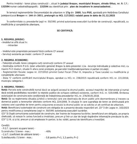 Teren Construcții intravilan de 300 mp, în Tractorul