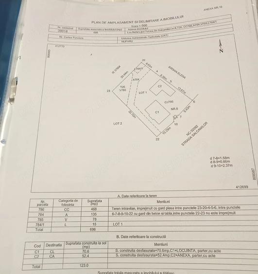 Casă cu 3 camere cu Teren 696 Mp în Nufăru
