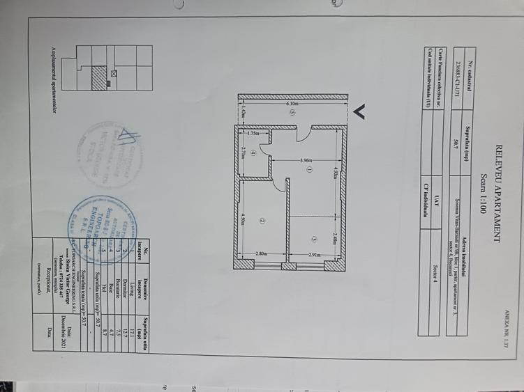 Apartament cu 2 camere, mobilat în Vitan