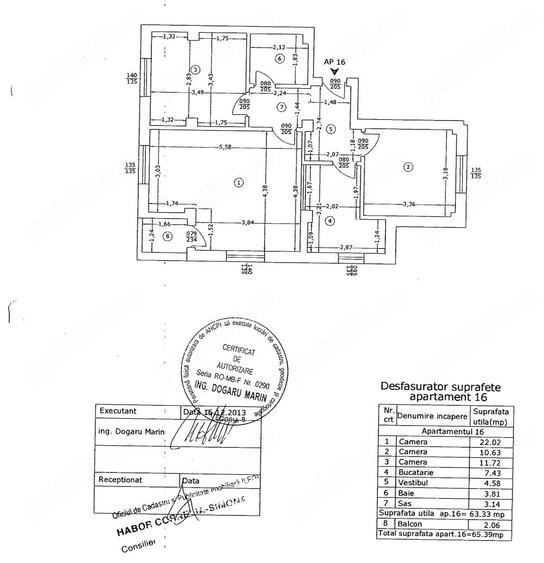 Apartament cu 3 camere decomandat în Central