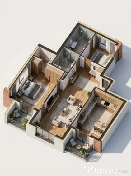 Apartament 3 camere, 82,3mp | Zona Vivo | Floresti | - Floresti (Cluj) - 1