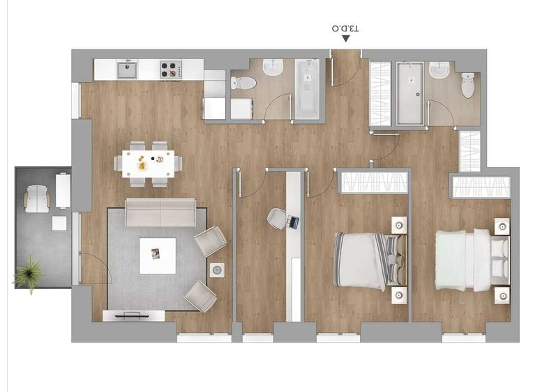 Apartament cu 4 camere decomandat în Costin Georgian