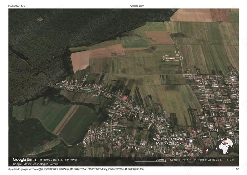 Teren de 4500 mp, în Buriaș