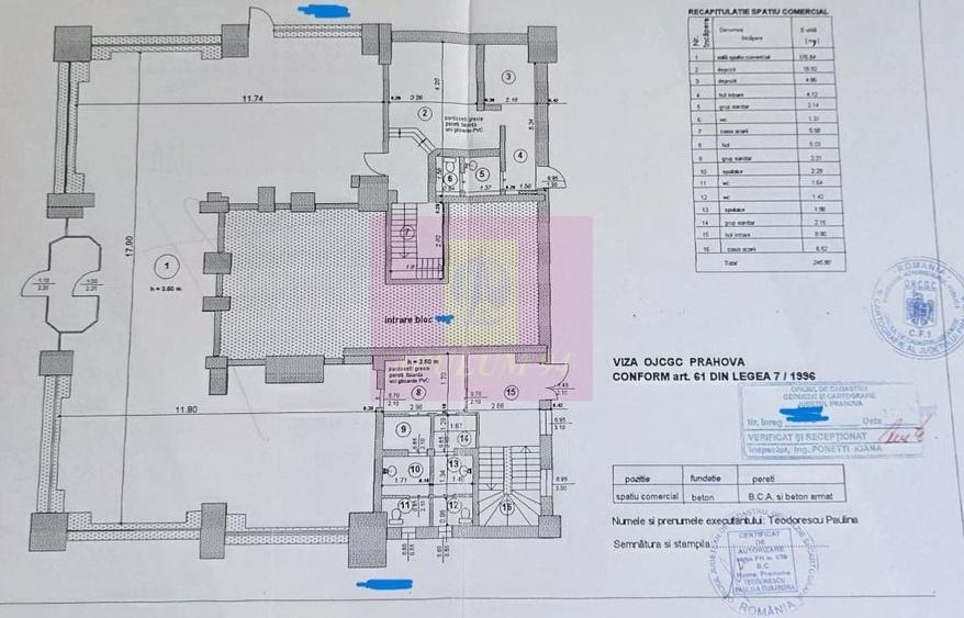Spațiu comercial, de 358 mp, în Central