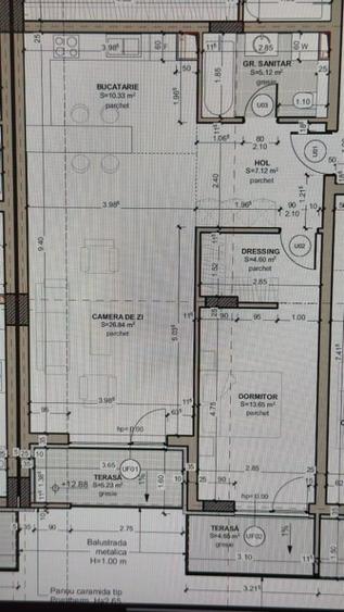 Apartament cu 2 camere semidecomandat în Florești
