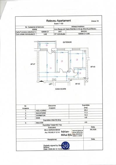 Apartament cu 2 camere decomandat în Exterior Vest