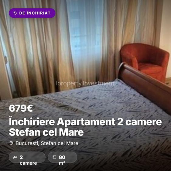 Închiriere Apartament 2 camere Stefan cel Mare cartier rezidential Central park