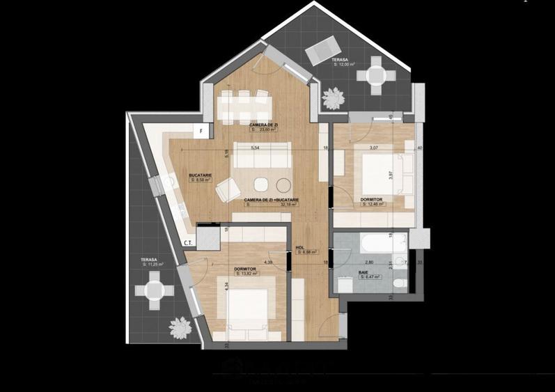 Apartament decomandat 3 camere 70mp Evolution - 7