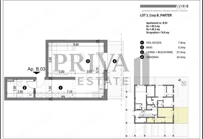 Apartament cu 2 camere decomandat în Freidorf