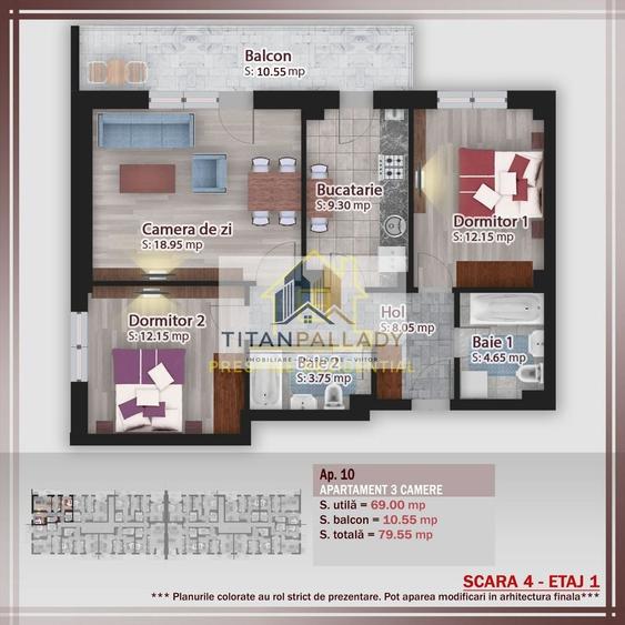 Apartament 3 camere – ideal pentru familie, 1 Decembrie, Pallady - 1