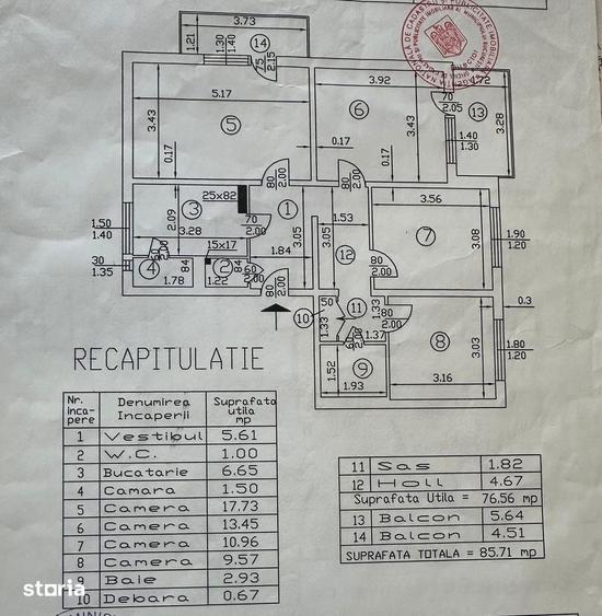 Apartament cu 4 camere decomandat în Militari