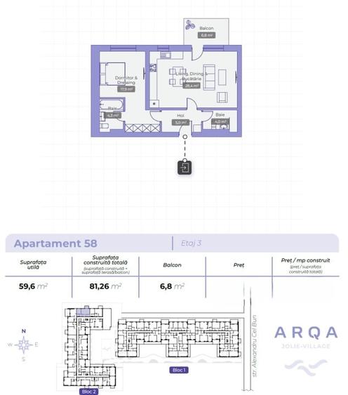 Apartament cu 2 camere decomandat în Iancu Nicolae
