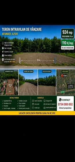 Teren intravilan 924 mp de vanzare in Afumati, Ilfov - 1