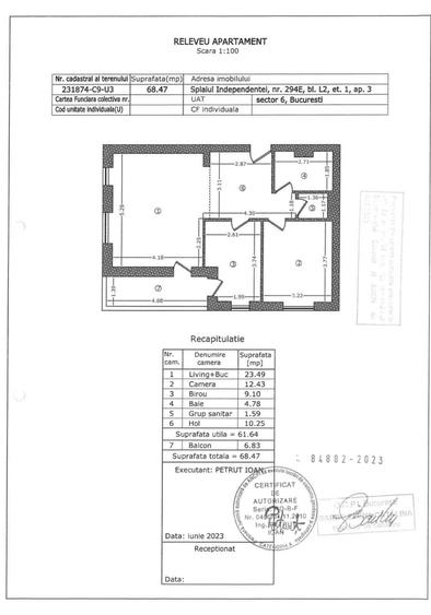 Apartament cu 3 camere semidecomandat în Crângași