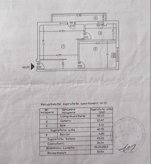 Apartament cu 2 camere semidecomandat în Nord