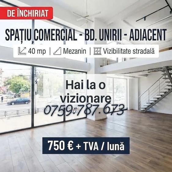 Spa?iu comercial 40 mp | Bd Unirii adiacent - 1