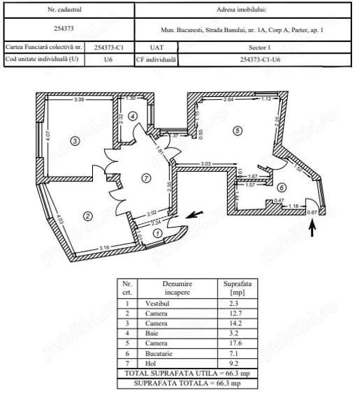 Apartament cu 3 camere decomandat în Calea Victoriei