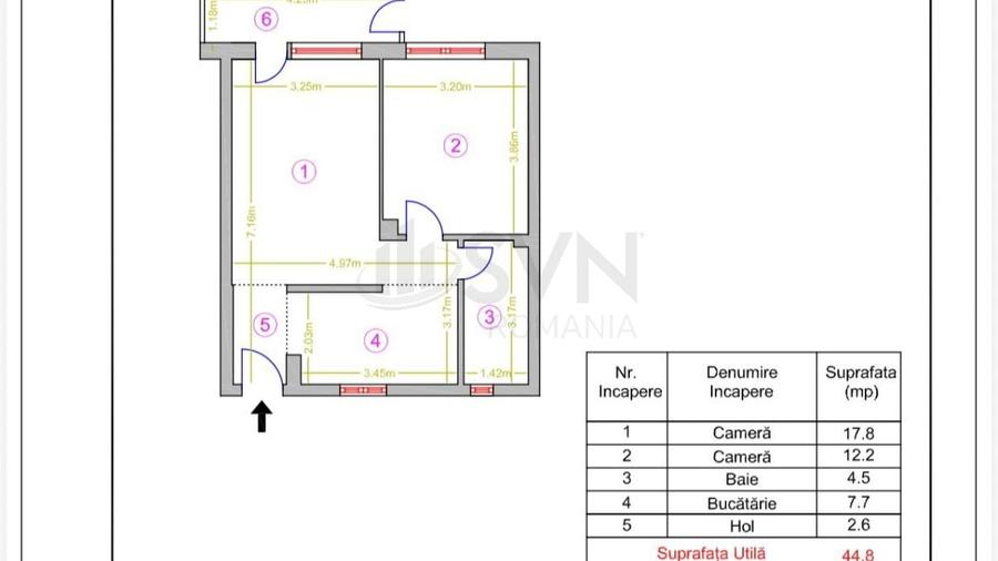 Apartament cu 2 camere semidecomandat, mobilat în Ferdinand