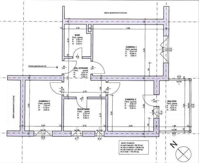 Apartament cu 3 camere decomandat în Ultracentral