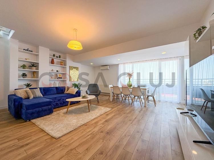 Penthouse cu 5 camere semidecomandat, mobilat în Bună Ziua
